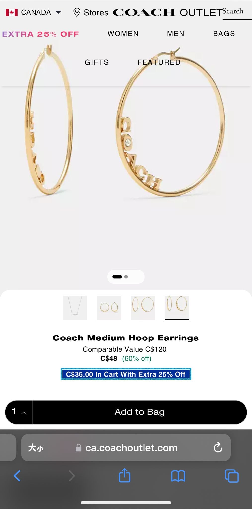 Coach earrings 不包郵