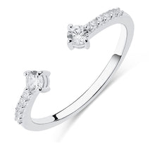 將圖片載入圖庫檢視器 Open Ring with Cubic Zirconia in Sterling Silver 不包郵