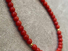 將圖片載入圖庫檢視器 日本制  18K金紅珊瑚項圈