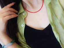 將圖片載入圖庫檢視器 日本制  18K金紅珊瑚項圈